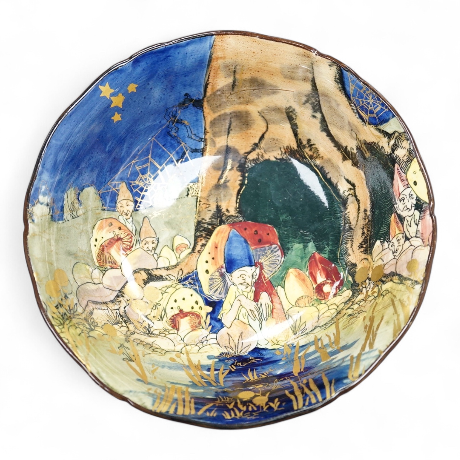 A Royal Doulton Charles Noke Pixie bowl, 15cm high